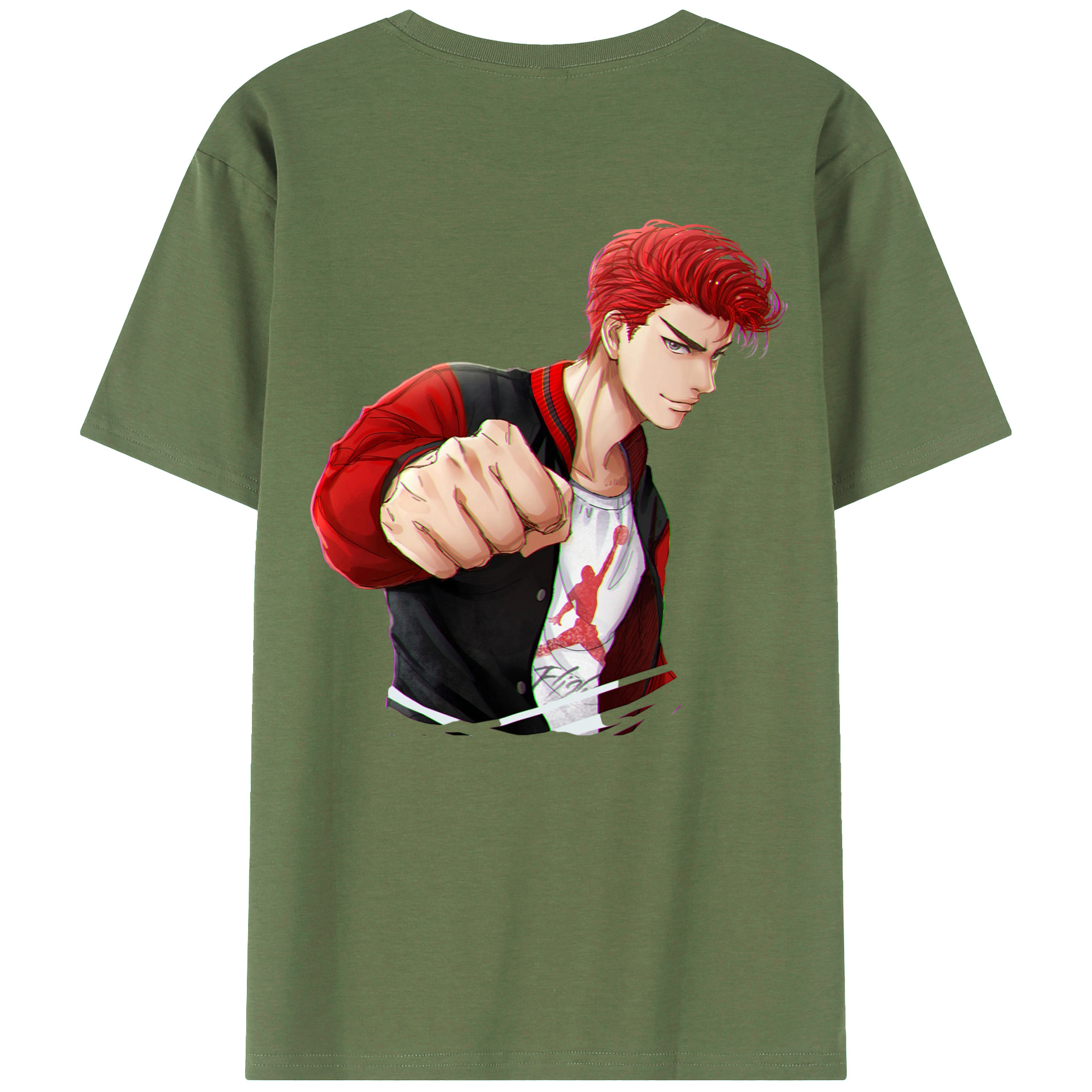 （画像用） SLAM DUNK／スラムダンク 綿100％ メンズ半袖Tシャツ（バックプリント） 通気性